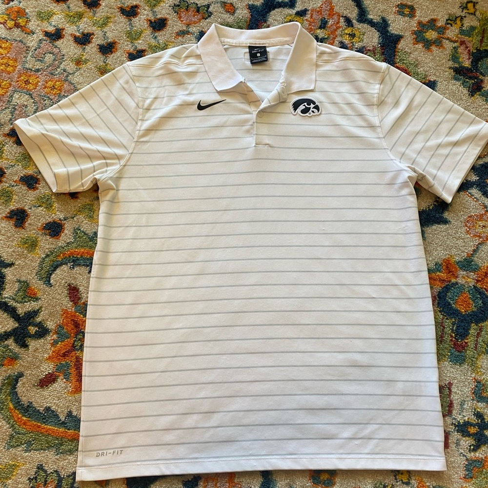 Iowa Hawkeyes Football Team Issued White Polo